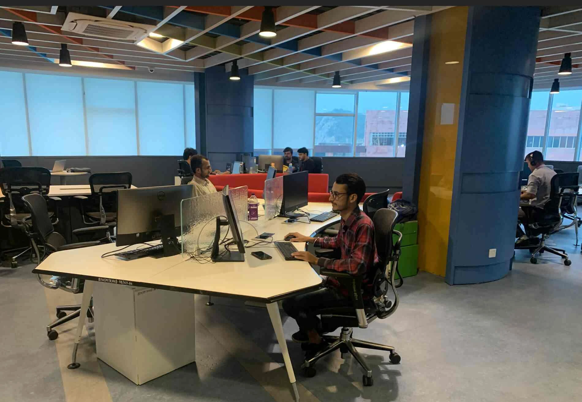 The Entrant Technologies team at work in the office